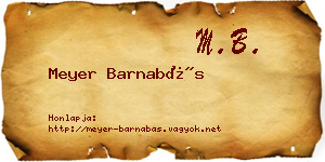 Meyer Barnabás névjegykártya